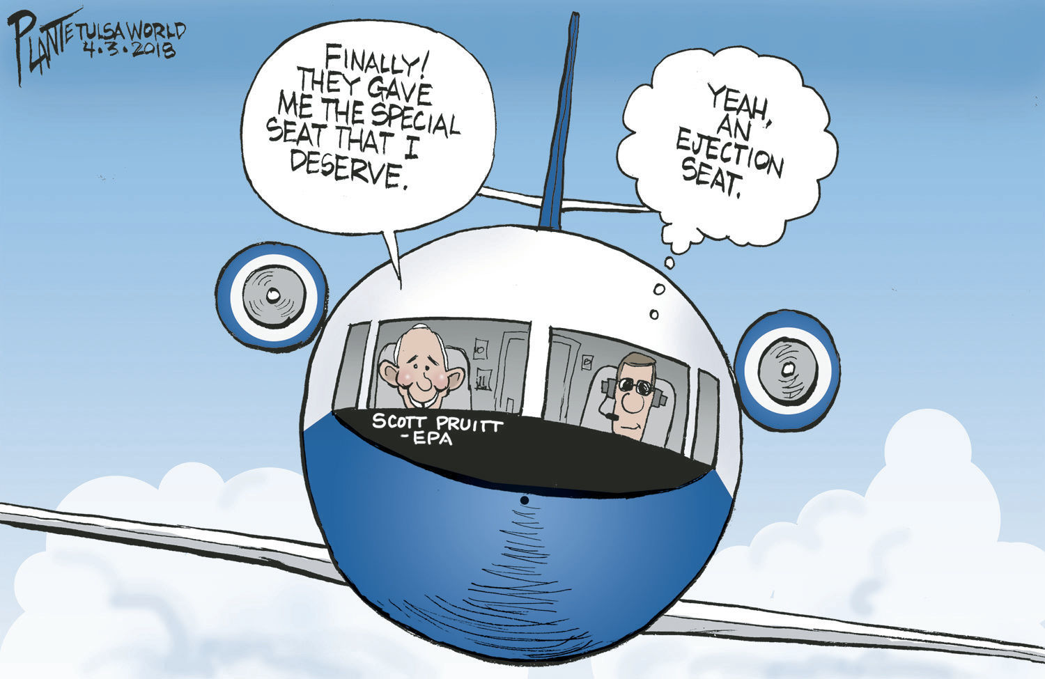 Bruce Plante Cartoon: Scott Pruitt's special seat